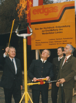 Inbetriebnahme der Erdgas-Leitung „Werdenfelser Land“ durch ESB 1986